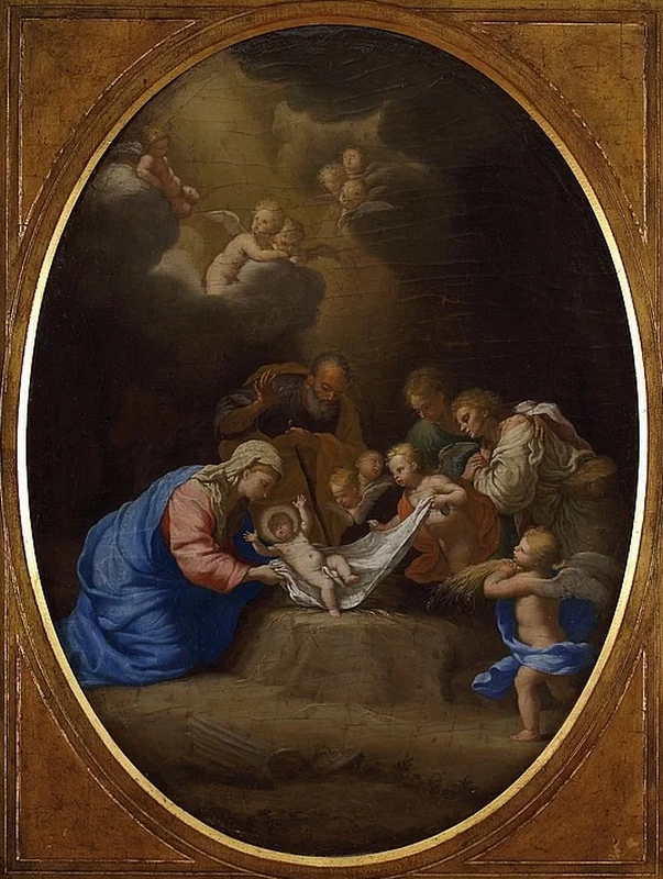 Cristo Bambino adorato dagli angeli - attribuito